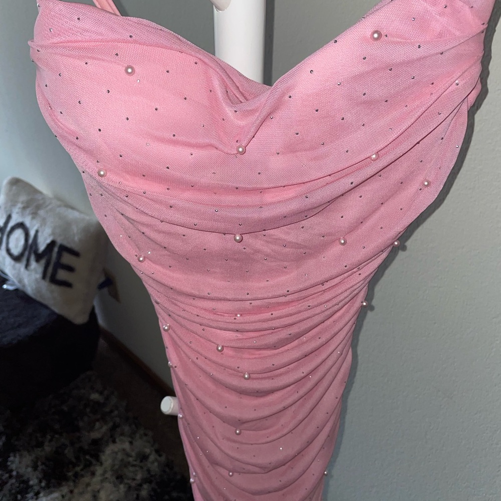 Windsor Pink Rhinestone Mini Dress - Picture 3 of 8